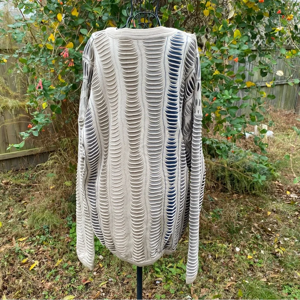 Coogi Style Vintage Ribbed Designer Sweater Men’s Size Large Nuetral Colors - Picture 3 of 14
